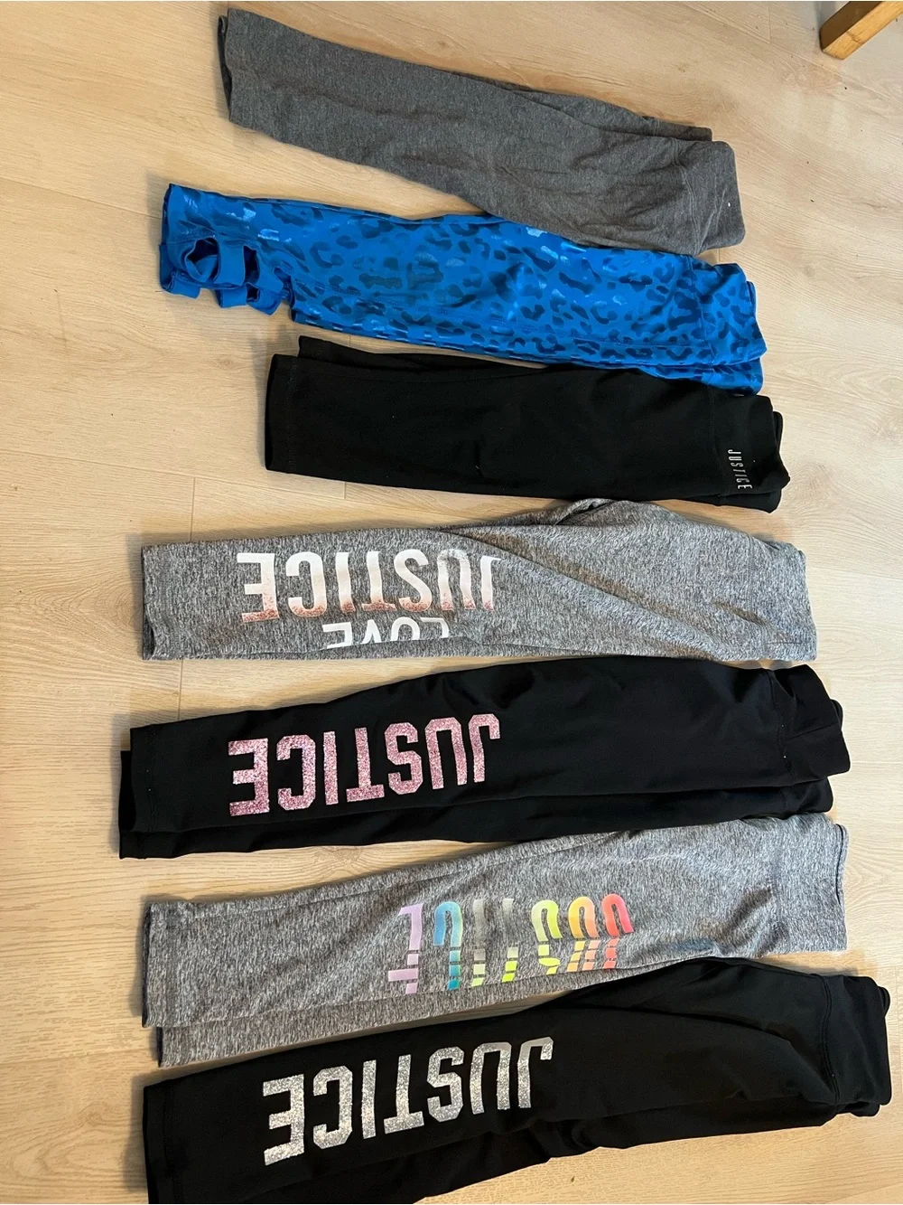 Justice Girls' Leggings Variety Pack - Black, Gray, Blue